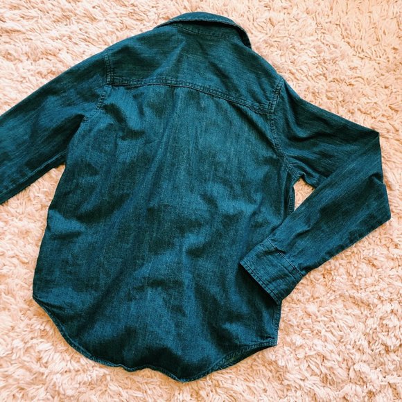 Universal Thread Dark Blue Denim Button Up - Picture 7 of 8